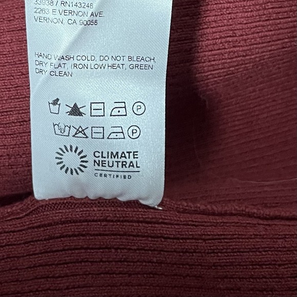 Reformation Ribbed Knit Ariele Off The Shoulder Midi Dress Size M Marlot Red - Picture 6 of 7